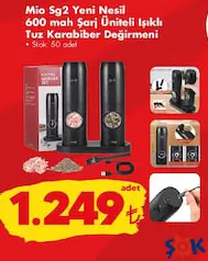 MİO SG2 YENİ NESİL 600 MAH ŞARJ ÜNİTELİ IŞIKLI TUZ KARABİBER DEĞİRMENİ MİO SG2 YENİ NESİL 600 MAH ŞARJ ÜNİTELİ IŞIKLI TUZ KARABİBER DEĞİRMENİ